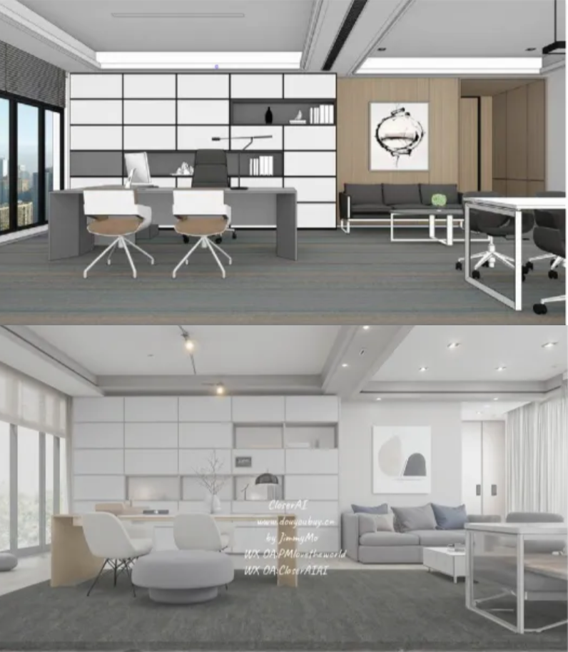 【closerAI ComfyUI】全方位一网打尽！赋能建筑室内设计！家装、工装渲染、风格迁移、毛坯装修、万物迁移、万物重绘！