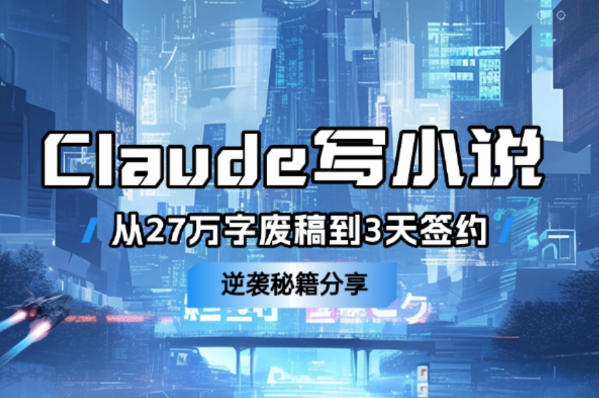 【closerAI学习社】用Claude写小说:从27万字“废稿”到3天签约的逆袭秘籍（会员专属）
