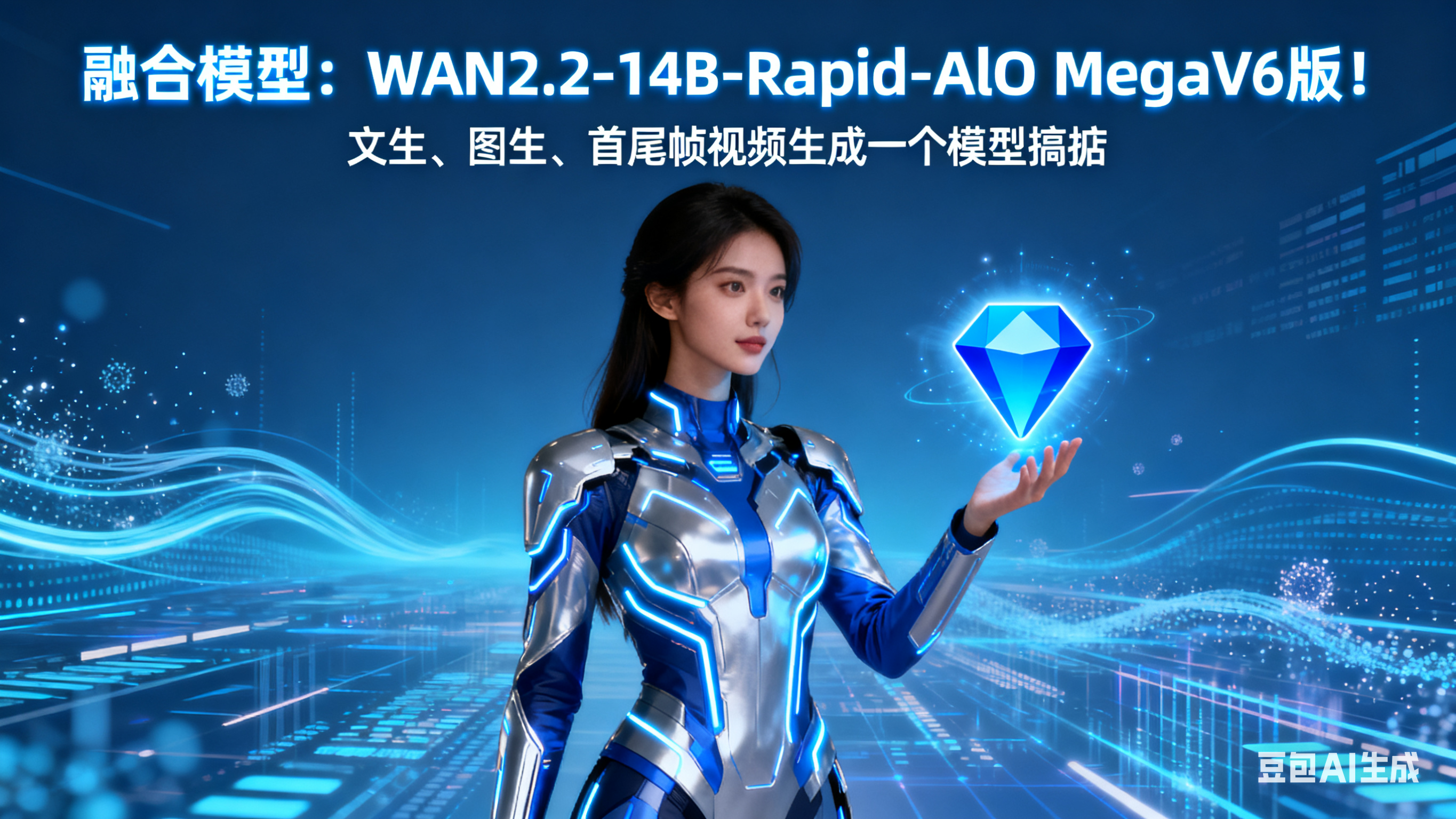 目前最棒的视频融合模型：WAN2.2-14B-Rapid-AlO MegaV6版！文生、图生、首尾帧视频生成一个模型搞掂！搞起！